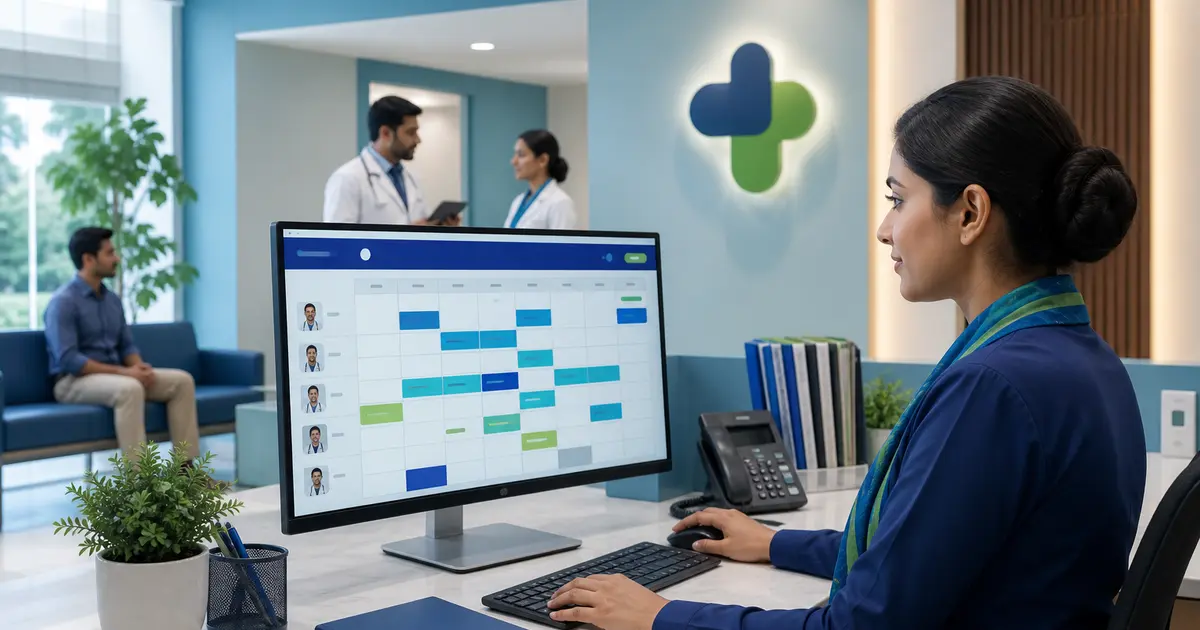 Clinic Doctor Schedule and Availability Management workflow illustration for a Bangladesh clinic
