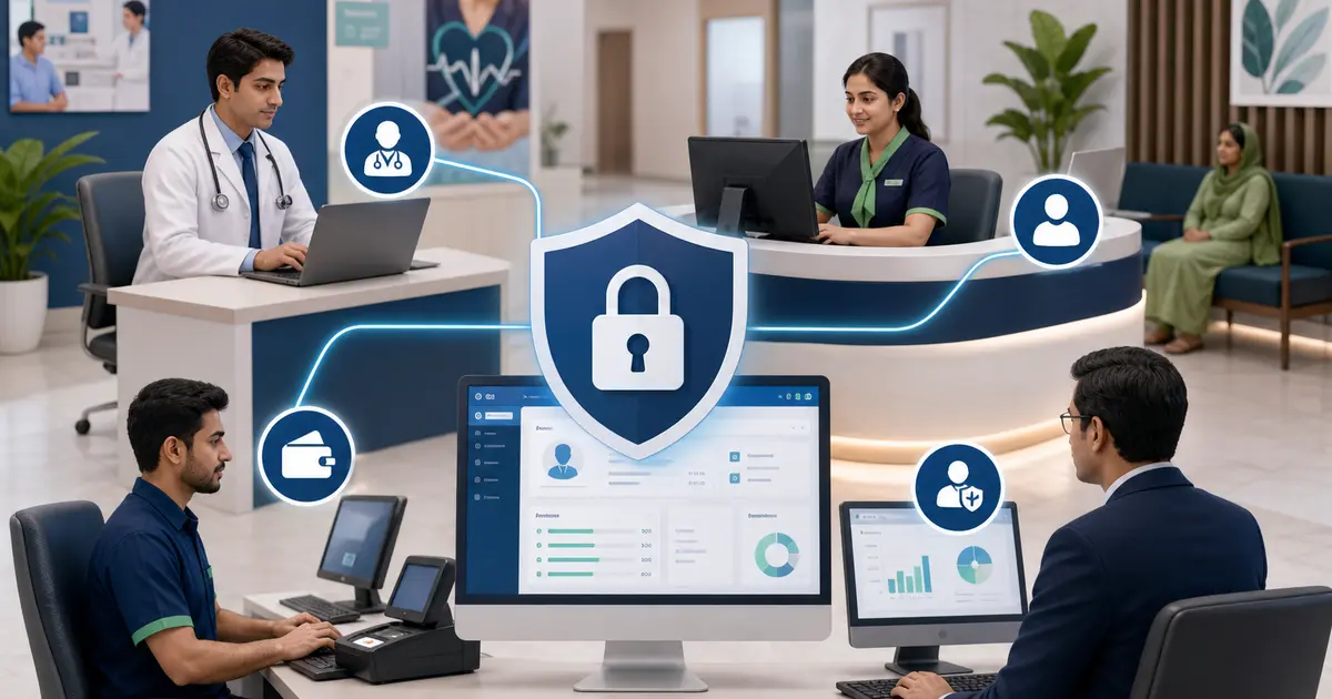 Clinic Role-Based Access Control Guide workflow illustration for a Bangladesh clinic